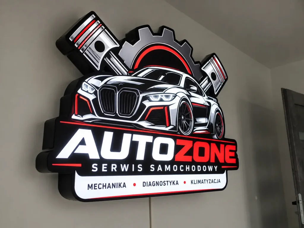 podświetlany logotyp led